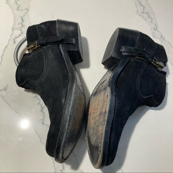 ANINE BING Sz 37 Western Style Suede  Stitches Toe Cap Booties - Picture 4 of 15